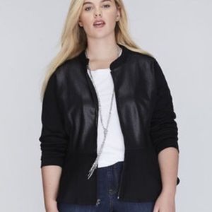 Lane Bryant-Black Zip Up Peplum Jacket